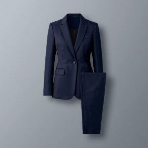 Elegant Navy Blue Blazer & Trouser Set