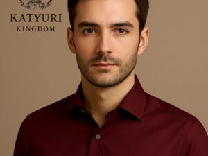 Katyuri Kingdom Slim Fit Maroon Formal Shirt